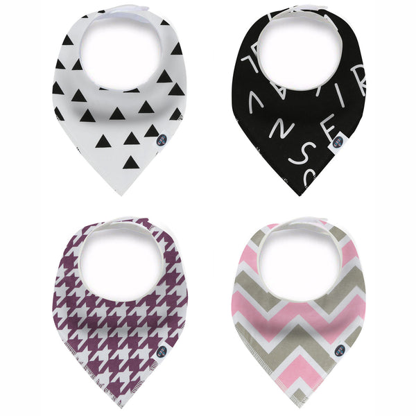 Karids Baby Bandana Bibs, 4-Pack Set 100% Organic Cotton, Soft and Absorbent Boys and Girls