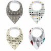 Karids Baby Bandana Bibs, 4-Pack Set 100% Organic Cotton, Soft and Absorbent Boys and Girls