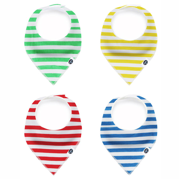 Karids Baby Bandana Bibs, 4-Pack Set 100% Organic Cotton, Soft and Absorbent Boys and Girls