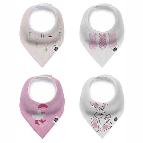 Karids Baby Bandana Bibs, 4-Pack Set 100% Organic Cotton, Soft and Absorbent Boys and Girls