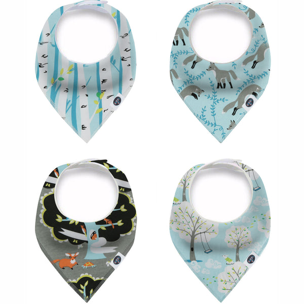 Karids Baby Bandana Bibs, 4-Pack Set 100% Organic Cotton, Soft and Absorbent Boys and Girls