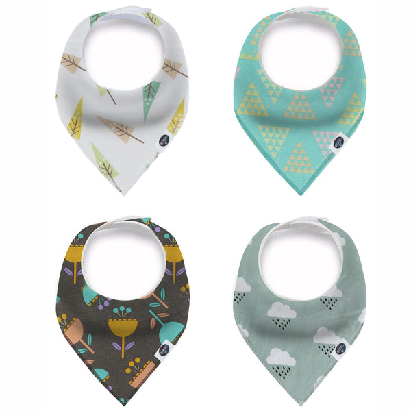 Karids Baby Bandana Bibs, 4-Pack Set 100% Organic Cotton, Soft and Absorbent Boys and Girls