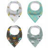 Karids Baby Bandana Bibs, 4-Pack Set 100% Organic Cotton, Soft and Absorbent Boys and Girls