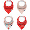 Karids Baby Bandana Bibs, 4-Pack Set 100% Organic Cotton, Soft and Absorbent Boys and Girls