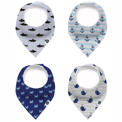 Karids Baby Bandana Bibs, 4-Pack Set 100% Organic Cotton, Soft and Absorbent Boys and Girls