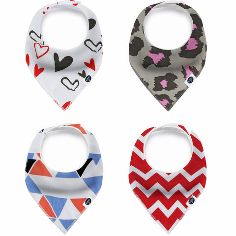 Karids Baby Bandana Bibs, 4-Pack Set 100% Organic Cotton, Soft and Absorbent Boys and Girls