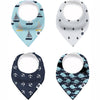 Karids Baby Bandana Bibs, 4-Pack Set 100% Organic Cotton, Soft and Absorbent Boys and Girls