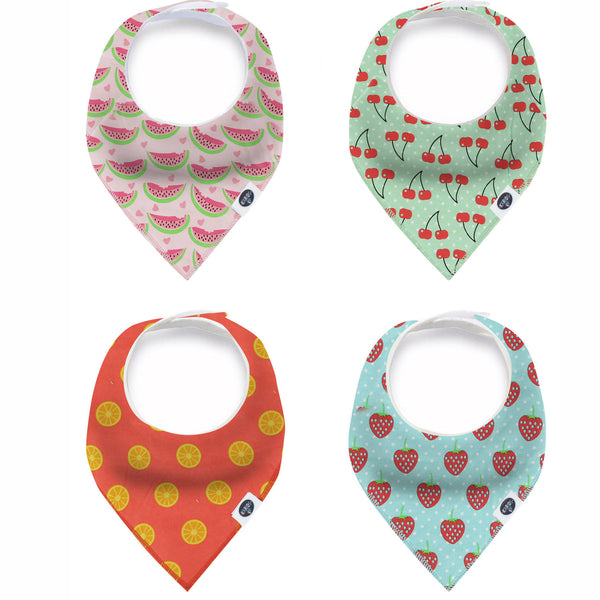 Karids Baby Bandana Bibs, 4-Pack Set 100% Organic Cotton, Soft and Absorbent Boys and Girls