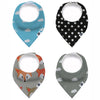 Karids Baby Bandana Bibs, 4-Pack Set 100% Organic Cotton, Soft and Absorbent Boys and Girls