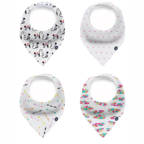 Karids Baby Bandana Bibs, 4-Pack Set 100% Organic Cotton, Soft and Absorbent Boys and Girls