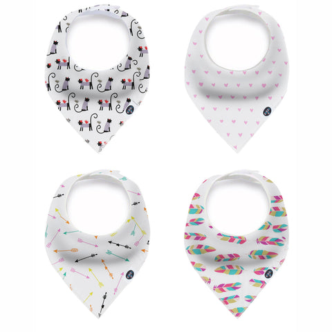 Karids Baby Bandana Bibs, 4-Pack Set 100% Organic Cotton, Soft and Absorbent Boys and Girls