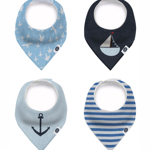 Karids Baby Bandana Bibs, 4-Pack Set 100% Organic Cotton, Soft and Absorbent Boys and Girls