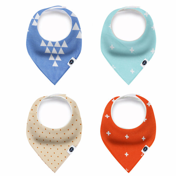 Karids Baby Bandana Bibs, 4-Pack Set 100% Organic Cotton, Soft and Absorbent Boys and Girls