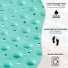 Bathtub Mat Non Slip – 100 x 40 CM Non Slip Bath Mat – Easy Clean Non Slip Shower Mats – Sturdy Suction Cup Attaching – Comfortable for Feet – Draining Holes – Modern Design (Green)