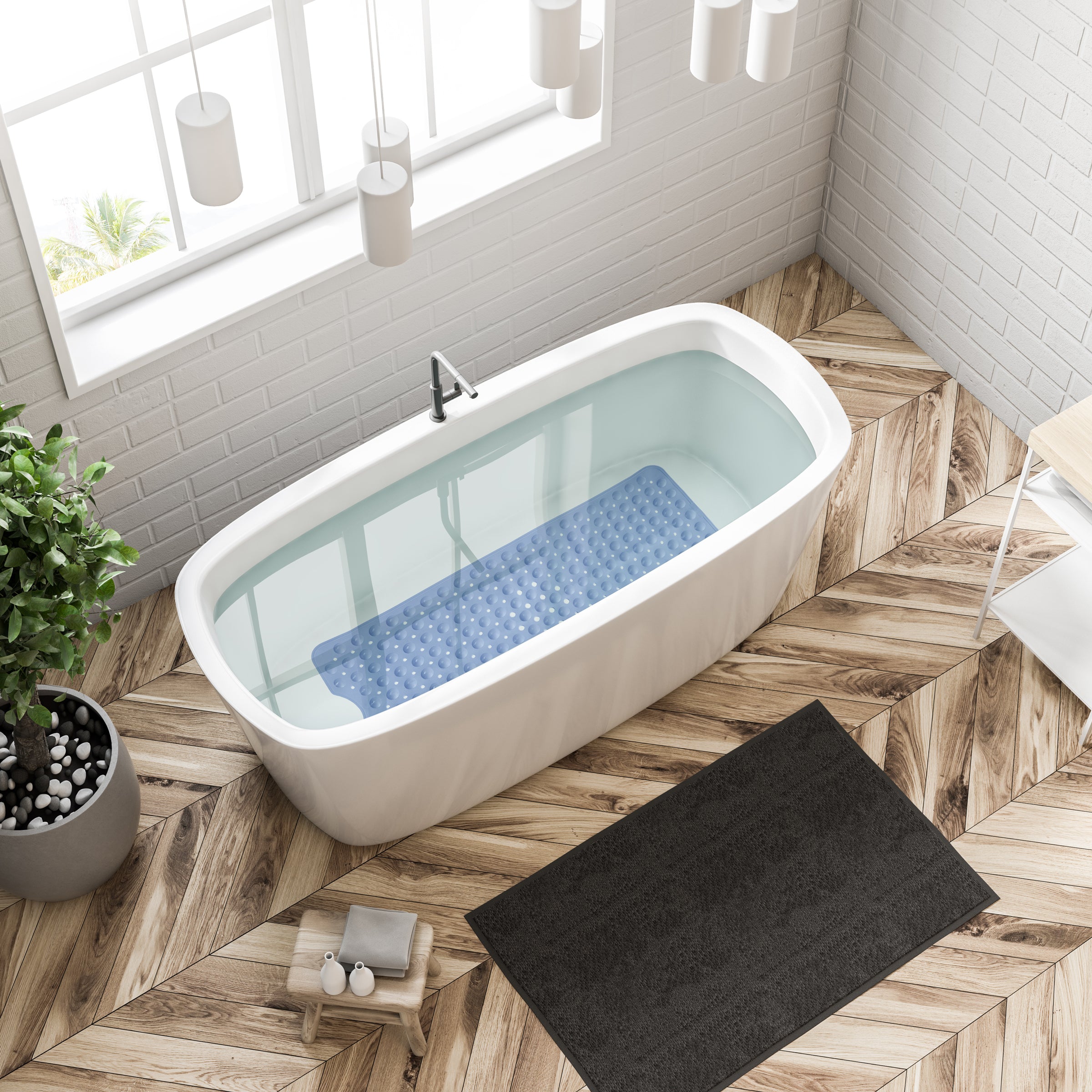 Bathtub Mat Non Slip – 100 x 40 CM Non Slip Bath Mat – Easy Clean Non