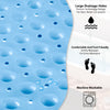 Bathtub Mat Non Slip – 100 x 40 CM Non Slip Bath Mat – Easy Clean Non Slip Shower Mats – Sturdy Suction Cup Attaching – Comfortable for Feet – Draining Holes – Modern Design (Blue)